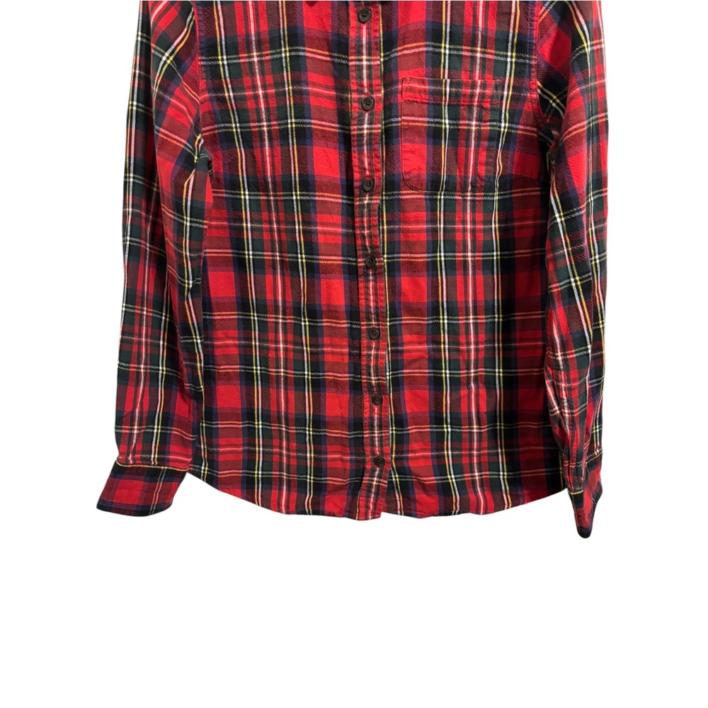 LL Bean Plaid Button Down Red Tartan Slightly Fitted Cabincore Lumberjack Size M - Picture 8 of 11